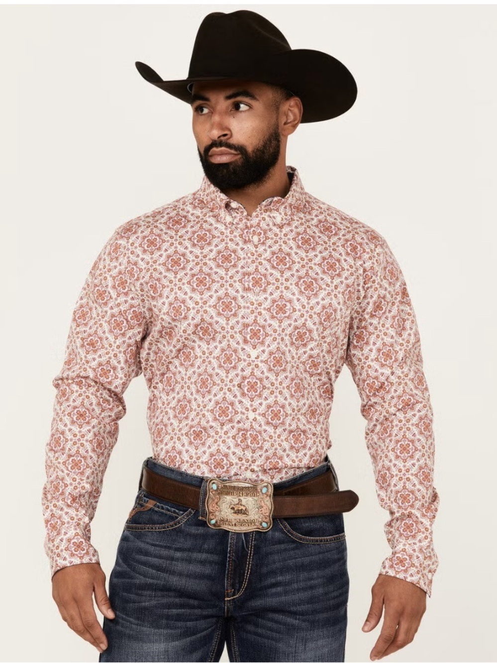 NWT CODY JAMES MEN'S LUCKY ONE MEDALLION STRETCH WESTERN SHIRT large